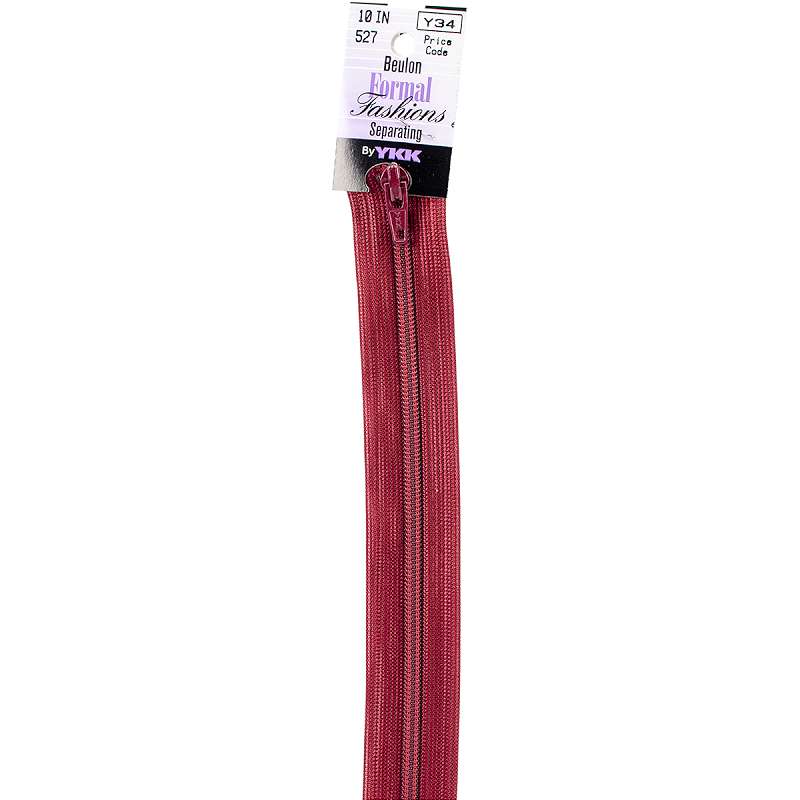 YKK Separating Zipper 10" Bordeaux