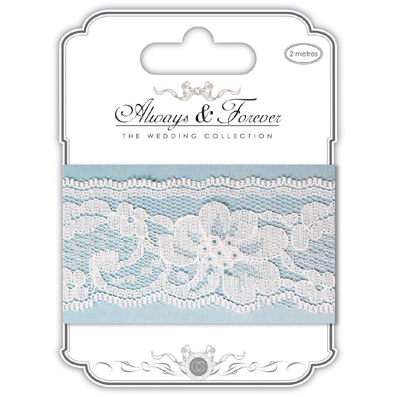 Craft Consortium Always & Forever Lace Ribbon 2m Lily
