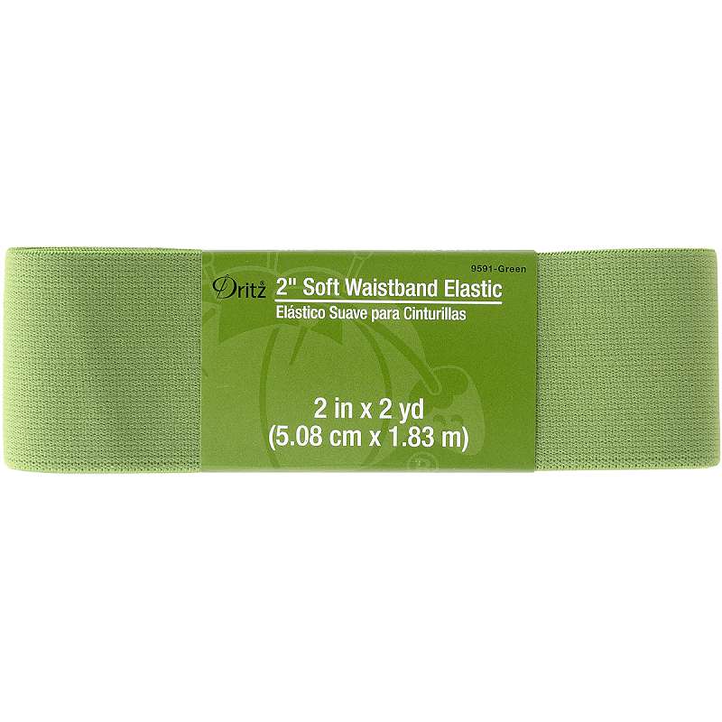 Dritz Soft Waistband Elastic 2"X2yd Green
