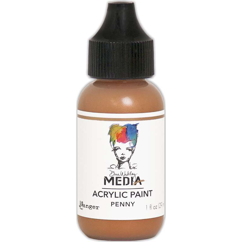Dina Wakley Media Heavy Body Metallic Acrylic Paint 1oz Penny