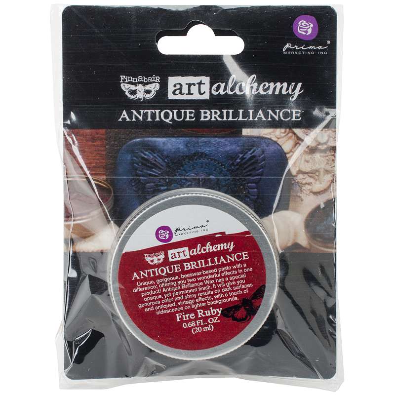 Finnabair Art Alchemy Antique Brilliance Wax .68 Fluid Ounce Fire Ruby