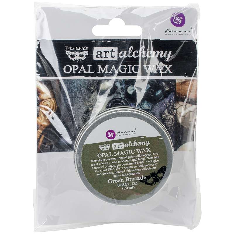 Finnabair Art Alchemy Opal Magic Wax .68 Fluid Ounce Green Brocade