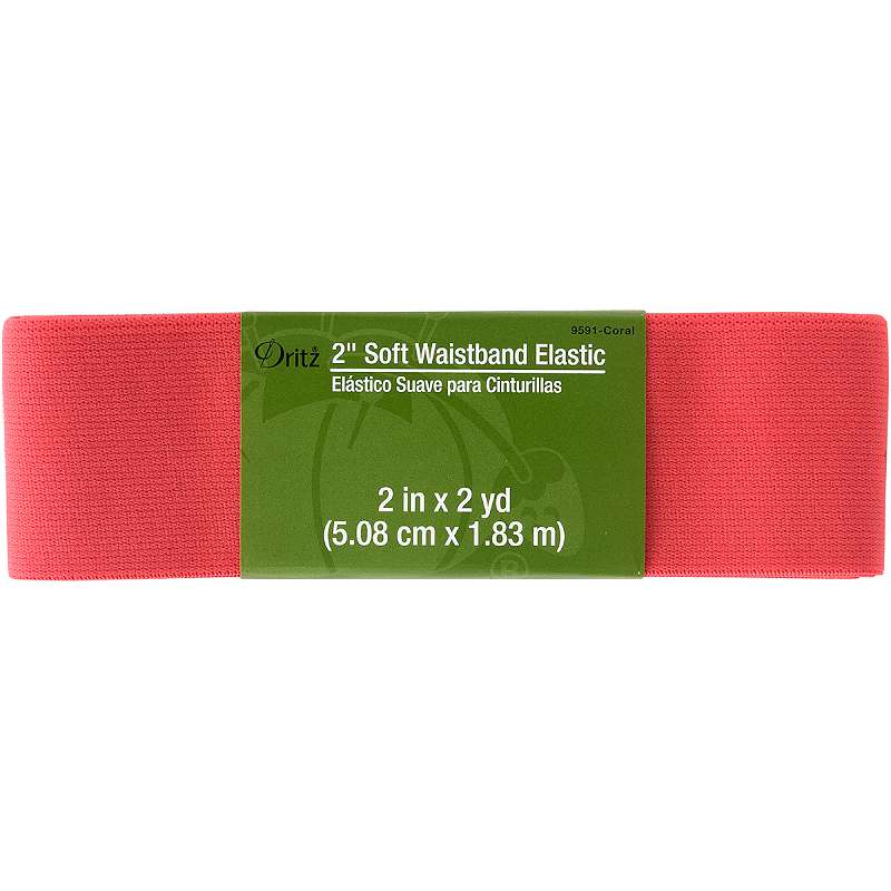 Dritz Soft Waistband Elastic 2"X2yd Coral