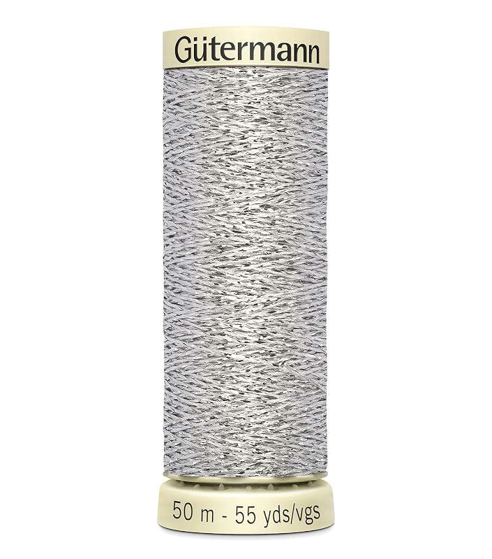 Gutermann Sparkle Metallic Thread 50m Silver