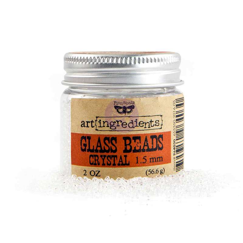 Finnabair Art Ingredients Glass Beads 2oz 1.5mm Crystal
