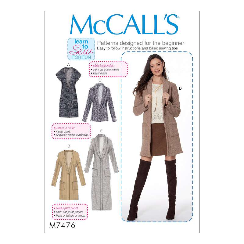 Misses' Shawl Collar or Banded Vest and Cardigans L-XL-XXL
