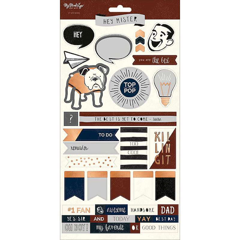 Hey Mister Stickers 6"X12" W/Copper Foil
