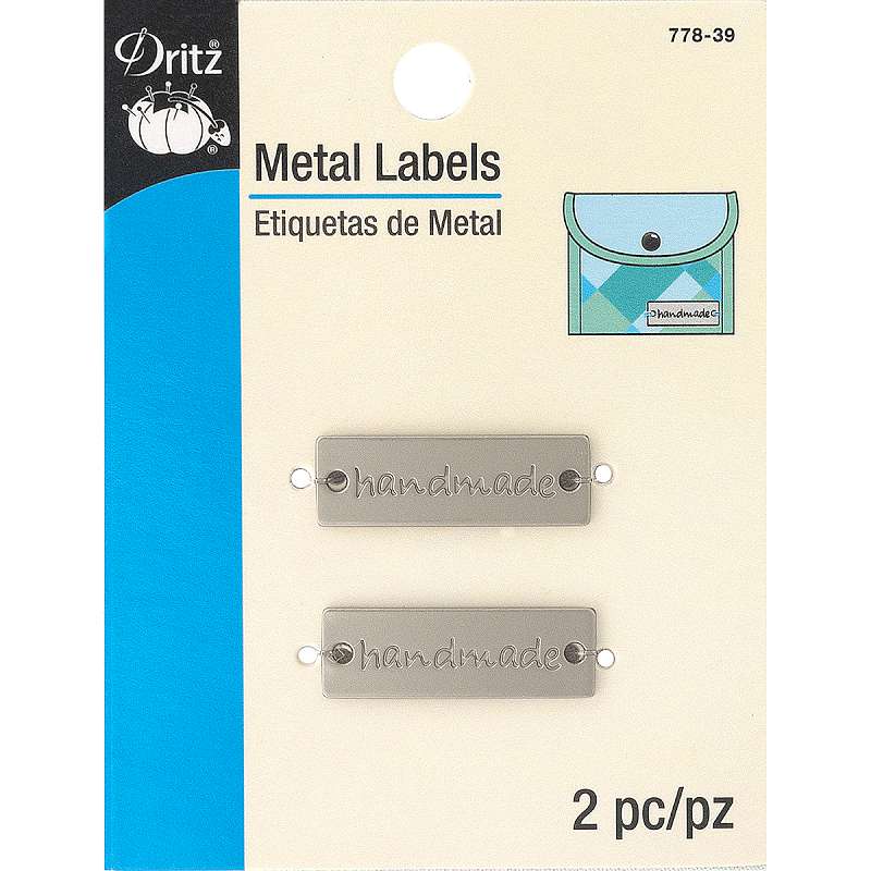 Dritz Metal Labels 2/Pkg Matte Nickel-Handmade