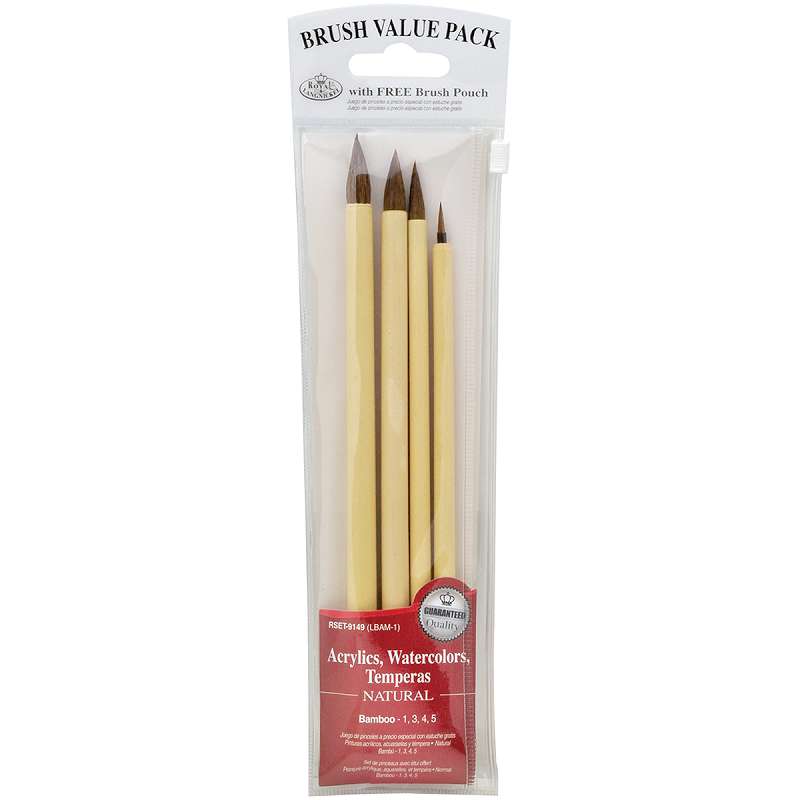 Value Pack Brush Sets Bamboo Brown Hair 4/Pkg