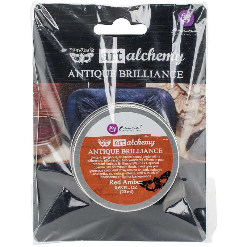 Finnabair Art Alchemy Antique Brilliance Wax .68 Fluid Ounce Red Amber