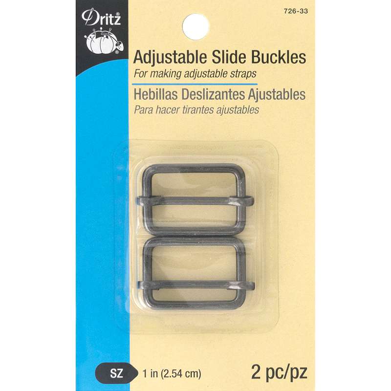 Dritz Adjustable Slide Buckle 1" 2/Pkg Gunmetal
