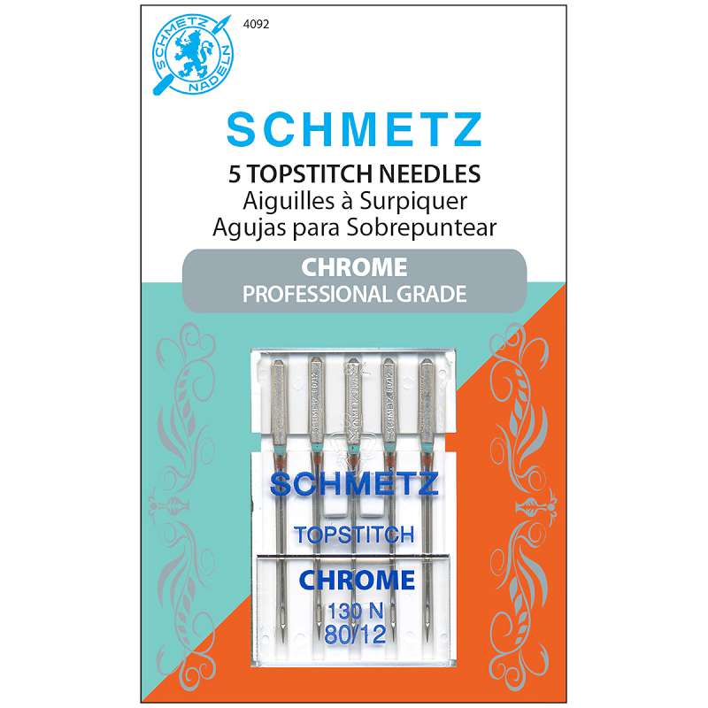 Chrome Topstitch Machine Needles Size 80/12 5/Pkg
