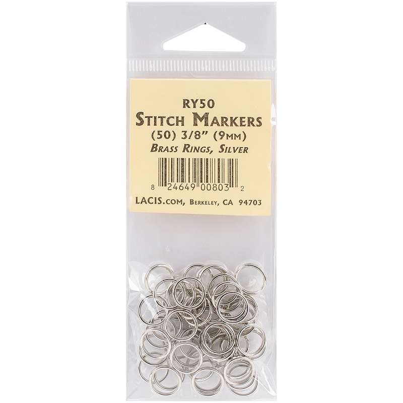 Lacis Brass Ring Stitch Markers 3/8" 50/Pkg
