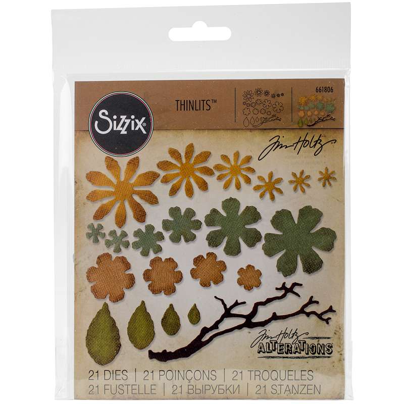Sizzix Thinlits Dies By Tim Holtz 21/Pkg Small Tattered Florals