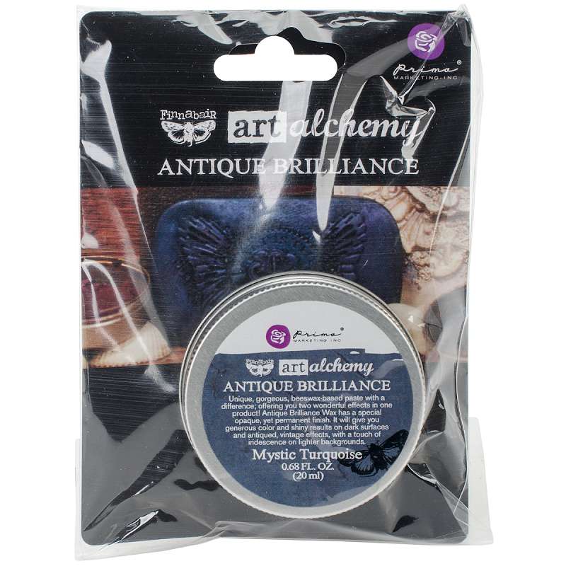 Finnabair Art Alchemy Antique Brilliance Wax .68 Fluid Ounce Mystic Turquoise