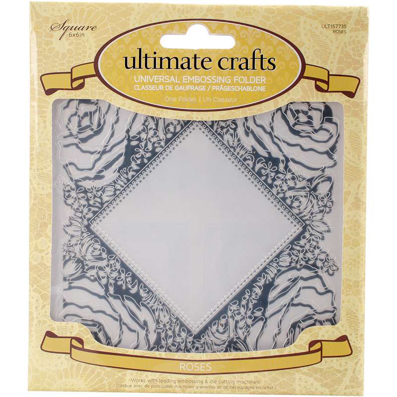 Ultimate Crafts Rambling Rose Embossing Folder 6"X6" Roses