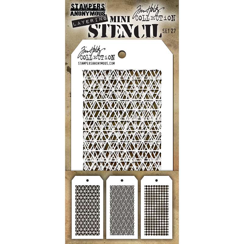 Tim Holtz Mini Layered Stencil Set 3/Pkg Set #27