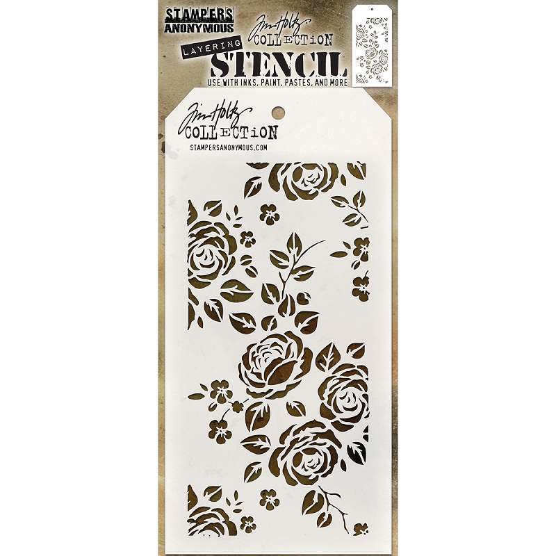 Tim Holtz Layered Stencil 4.125"X8.5" Roses