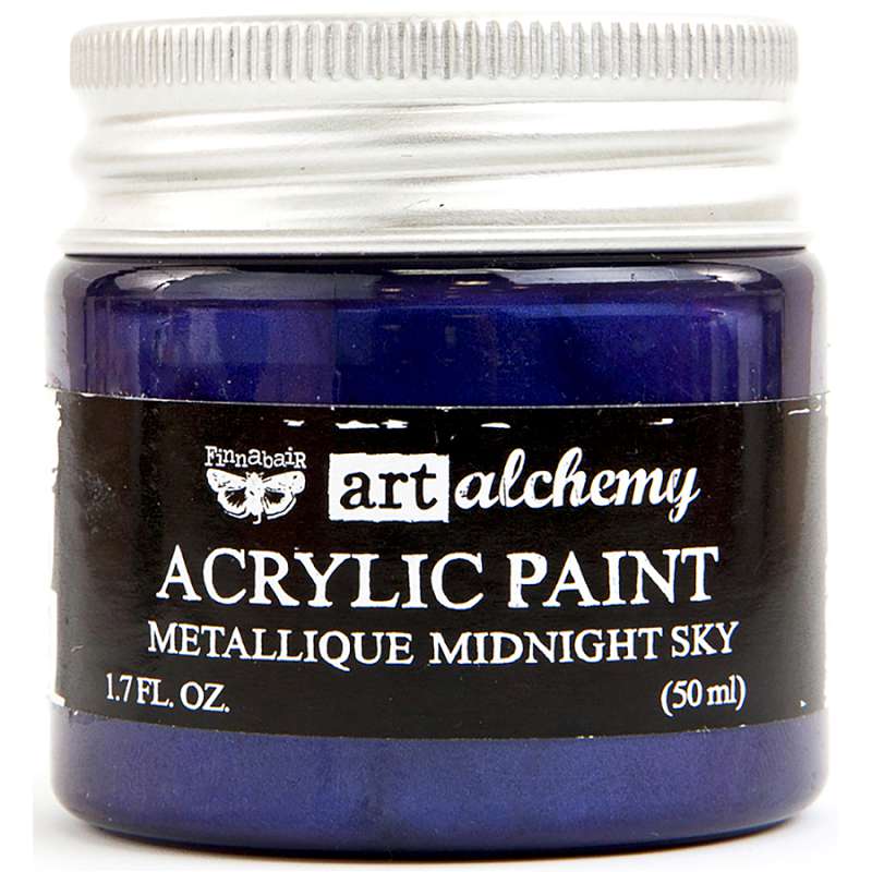 Finnabair Art Alchemy Acrylic Paint 1.7 Fluid Ounces Metallique Midnight Sky