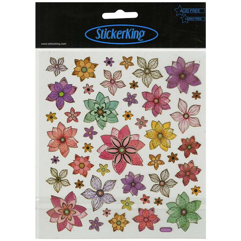 Multicolored Stickers Flowers