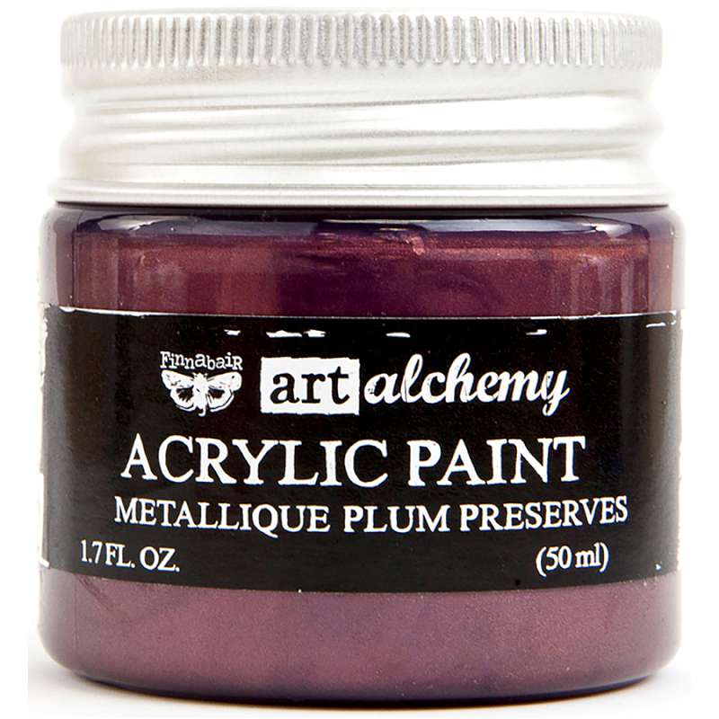 Finnabair Art Alchemy Acrylic Paint 1.7 Fluid Ounces Metallique Plum Preserves