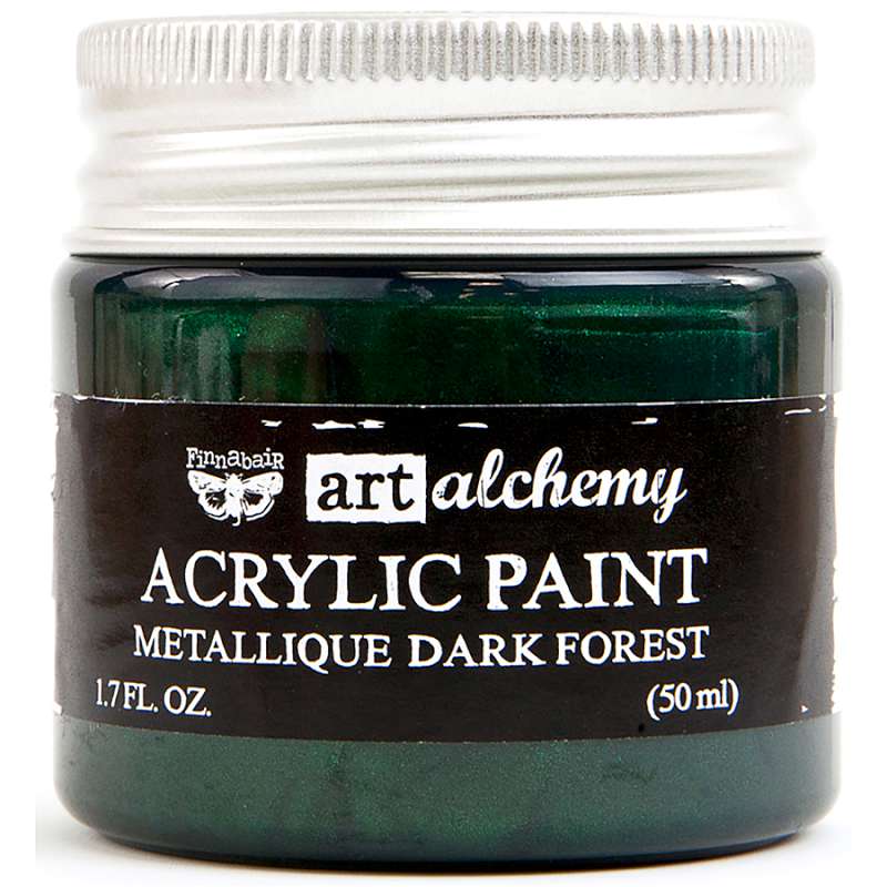 Finnabair Art Alchemy Acrylic Paint 1.7 Fluid Ounces Metallique Dark Forest