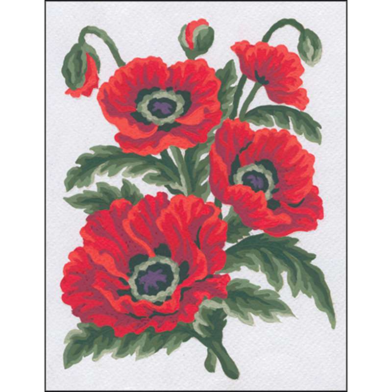 Collection D'Art Stamped Needlepoint Kit 8"X10" Poppies