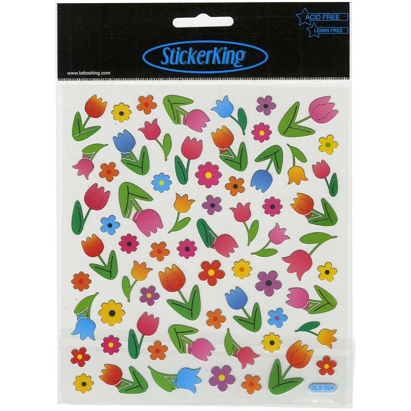 Multicolored Stickers Tulips