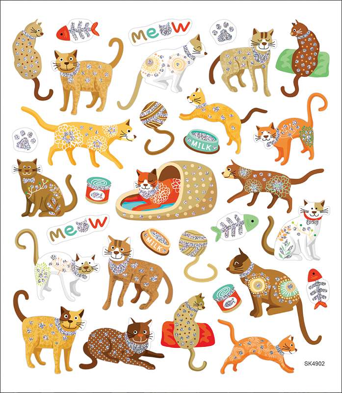 Multicolored Stickers Cats Meow