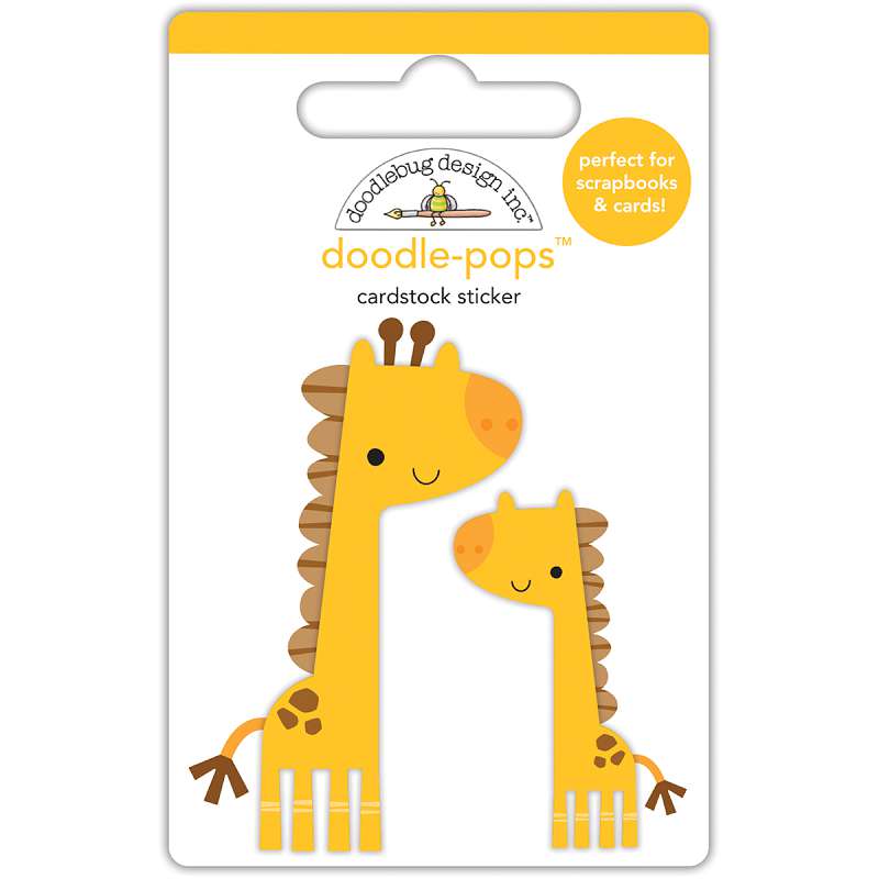 Doodlebug Doodle-Pops 3D Stickers  At The Zoo Jenny & Jojo Giraffe