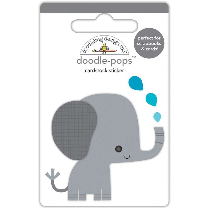 Doodlebug Doodle-Pops 3D Stickers  At The Zoo Eddie Elephant