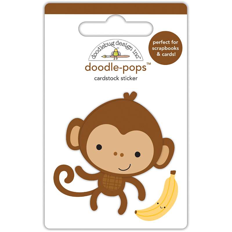 Doodlebug Doodle-Pops 3D Stickers  At The Zoo Monkey Mike
