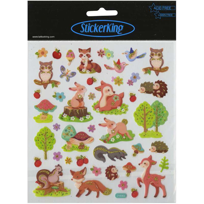 Multicolored Stickers Forest Critters