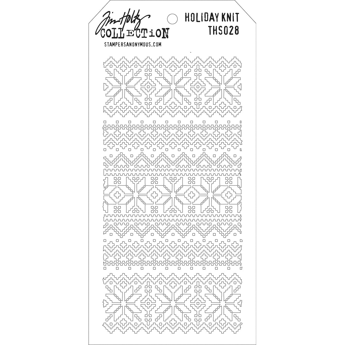 Tim Holtz Layered Stencil 4.125"X8.5" Holiday Knit