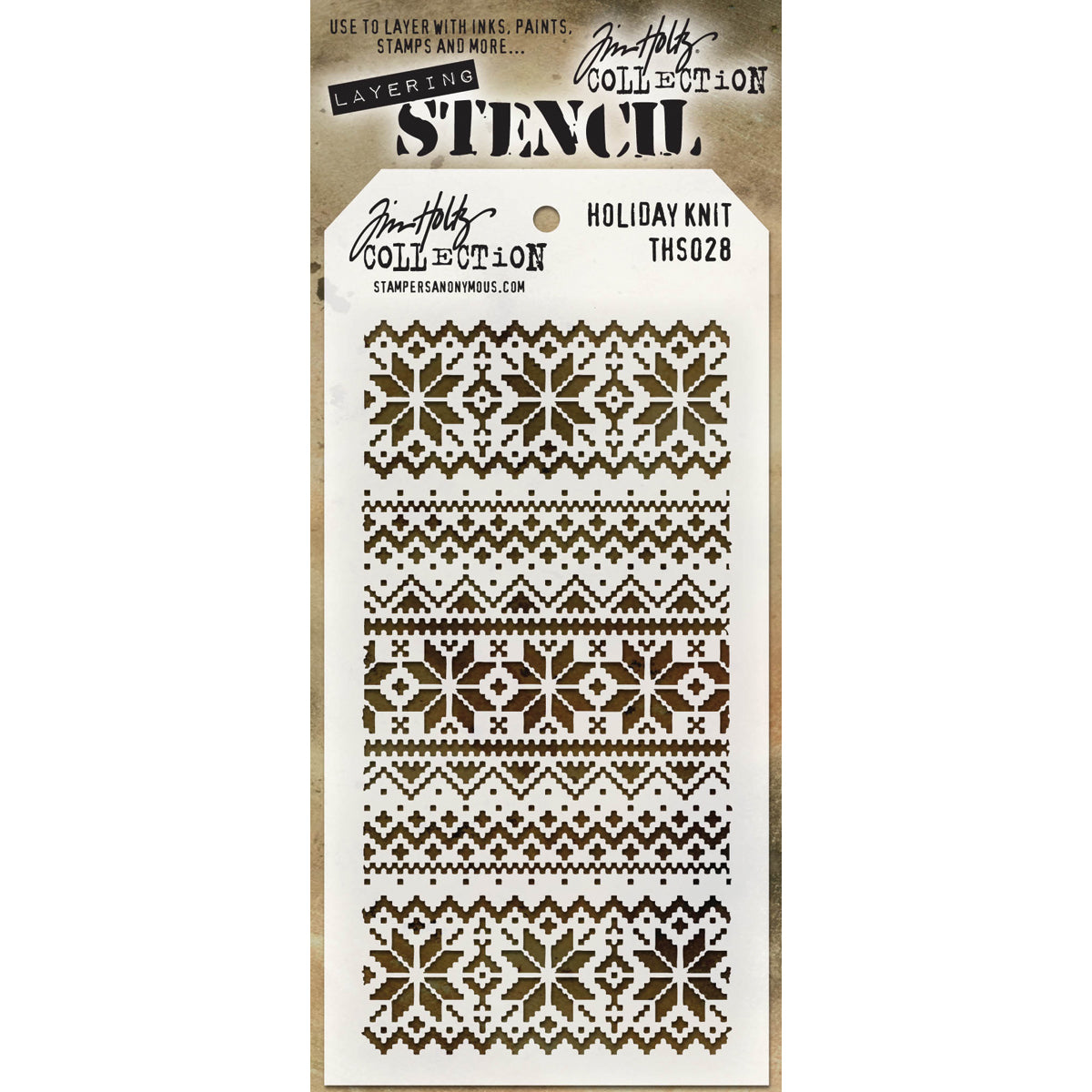 Tim Holtz Layered Stencil 4.125"X8.5" Holiday Knit