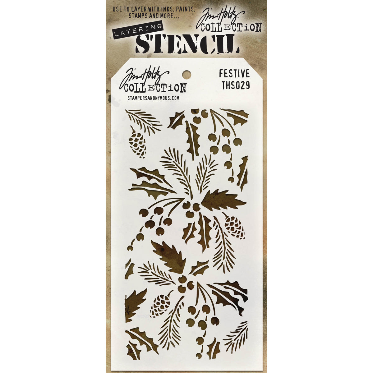 Tim Holtz Layered Stencil 4.125"X8.5" Festive