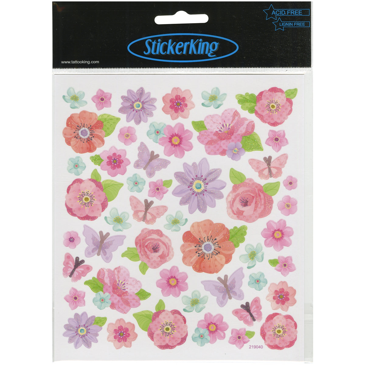Multicolored Stickers Pink Peonies