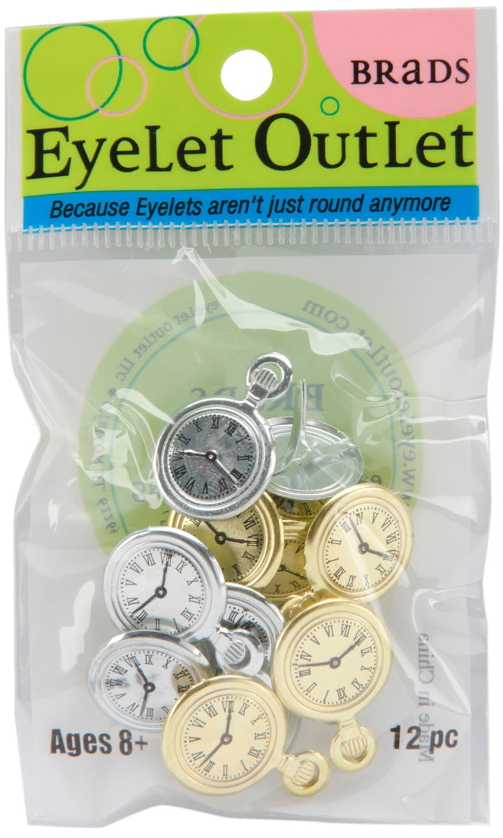 Eyelet Outlet Shape Brads 12/Pkg Pocket Watches