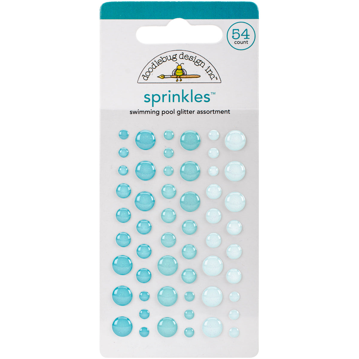Doodlebug Sprinkles Adhesive Glitter Enamel Embellishments Swimming Pool