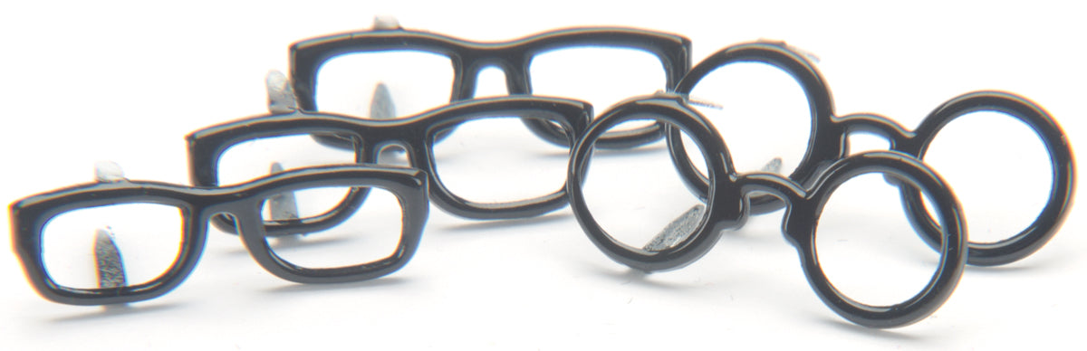 Eyelet Outlet Shape Brads 12/Pkg Black Glasses
