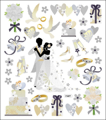 Multicolored Stickers Wedding Dance