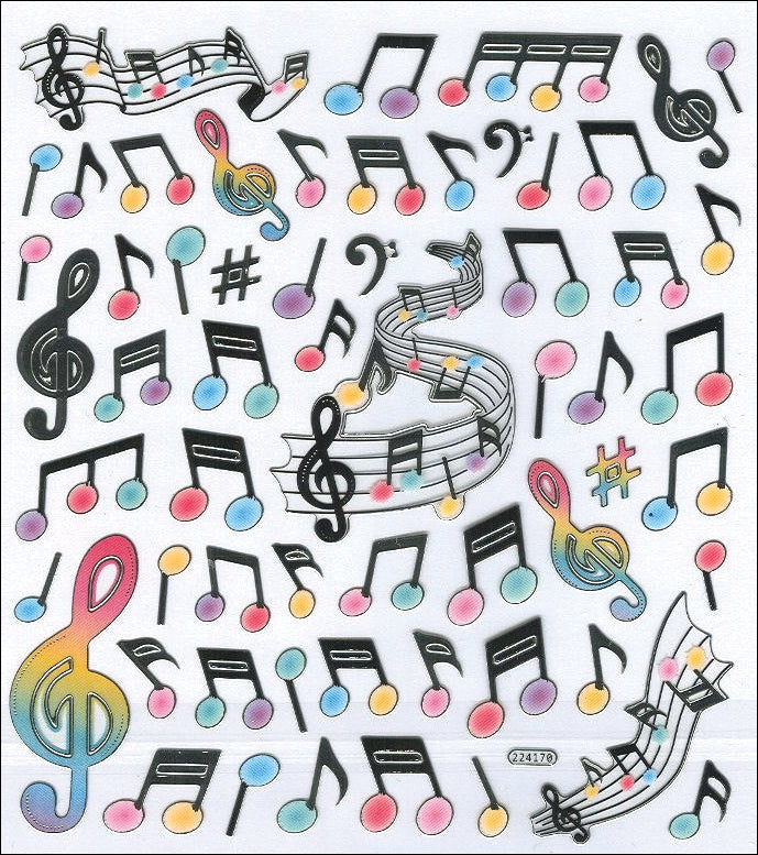 Multicolored Stickers Modern Music
