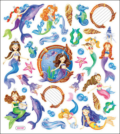 Multicolored Stickers Mystical Mermaids