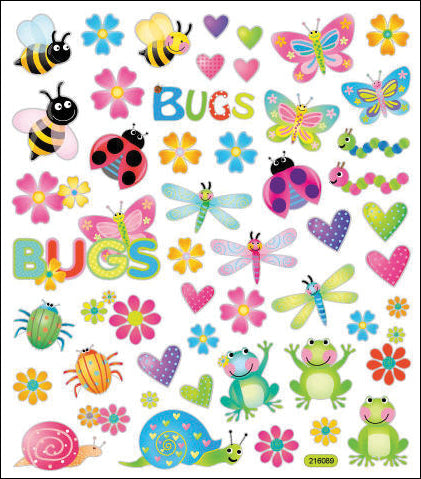 Multicolored Stickers Bugs In Color
