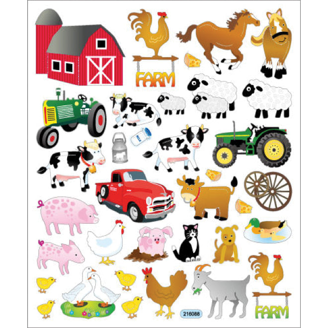 Multicolored Stickers The Farm