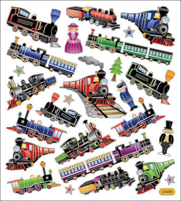 Multicolored Stickers Trains