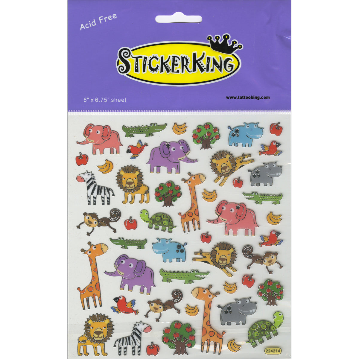 Multicolored Stickers Zoo Fun