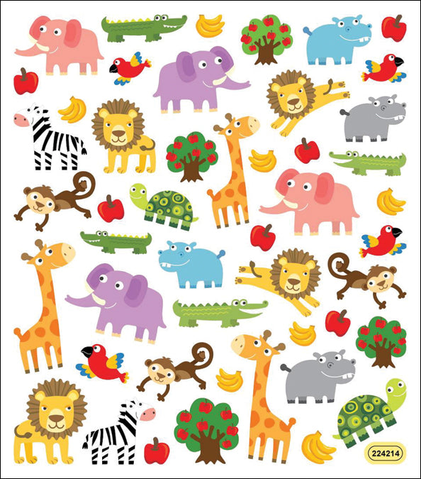 Multicolored Stickers Zoo Fun