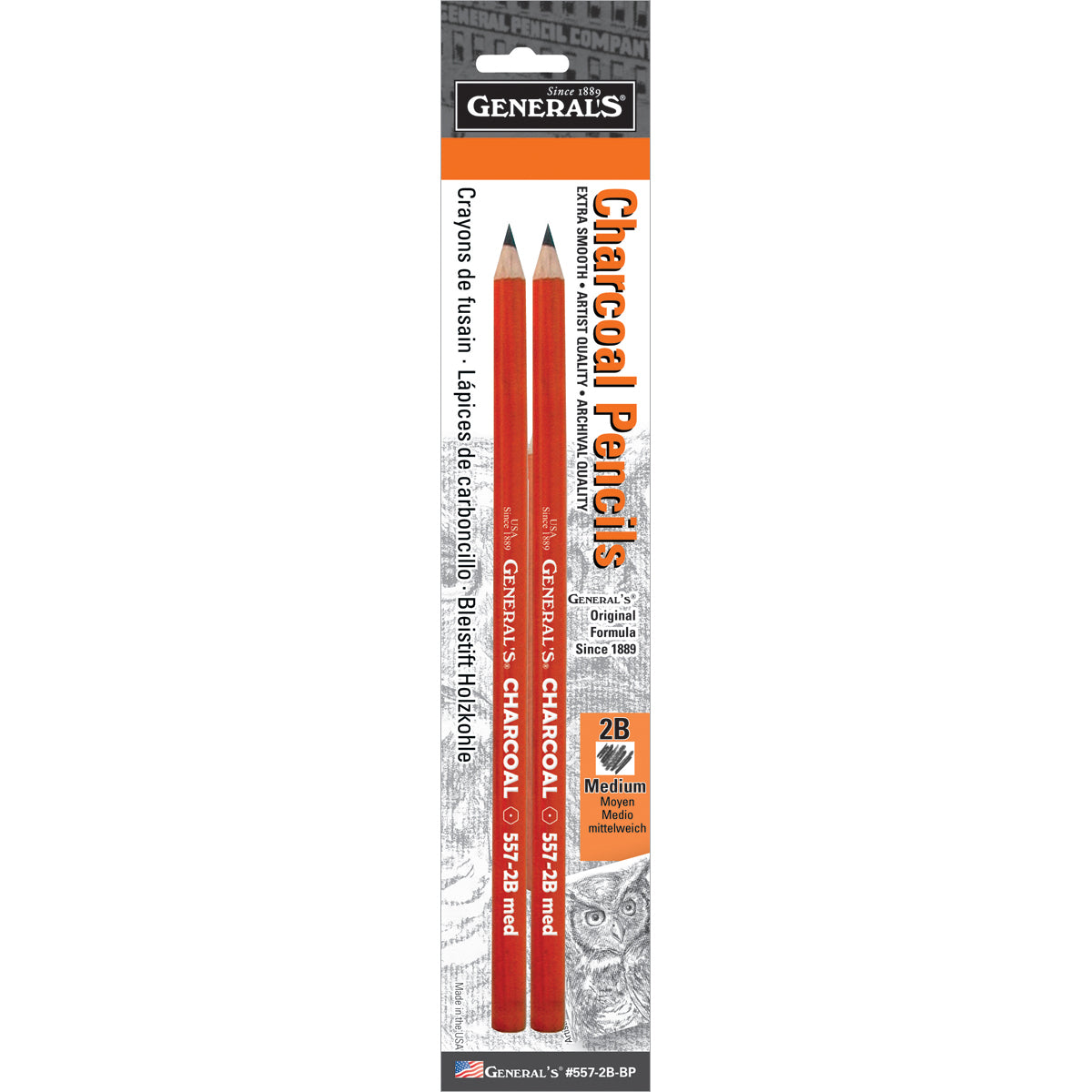 Charcoal Pencils 2/Pkg 2B