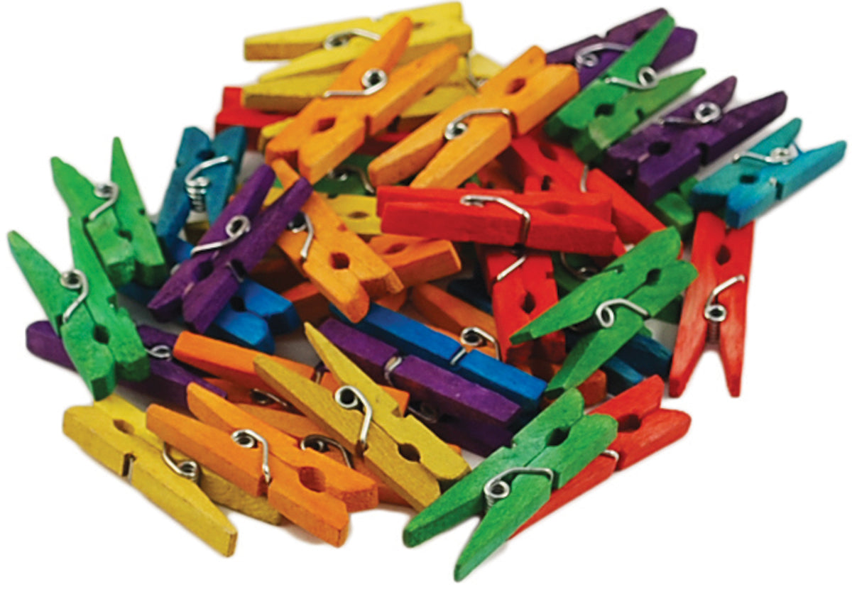 Mini Wood Clothespins Colored 1.1875" 40/Pkg